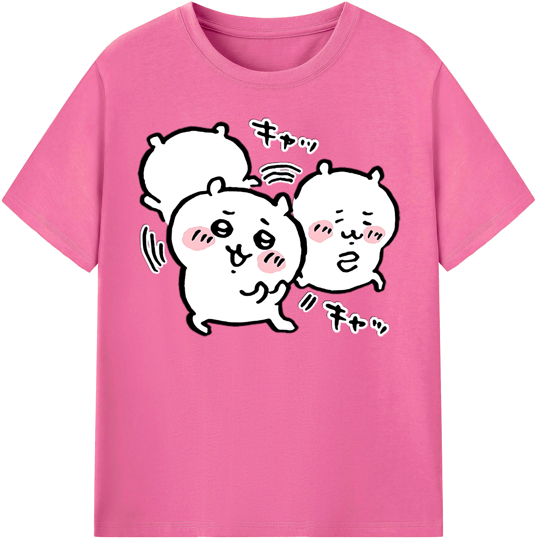 （画像用） ちいかわ ちいかわ Chii-kawa chiikawa レディースカジュアルプリントTシャツ（綿100％）